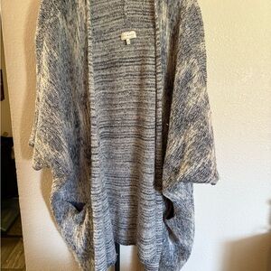 Lucky Brand Black and White Knit Poncho